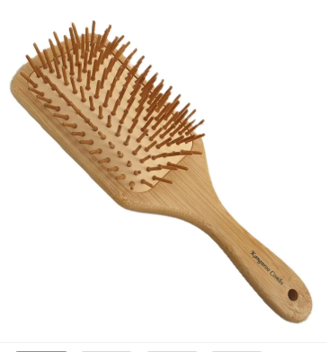 Bamboo Wood Hair Brush With Wooden Bristle Without Tips Large Size Brush
