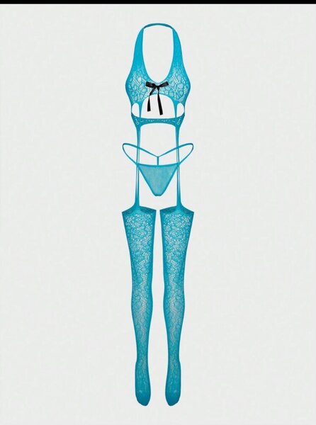 Ensemble lingerie sexy bleu