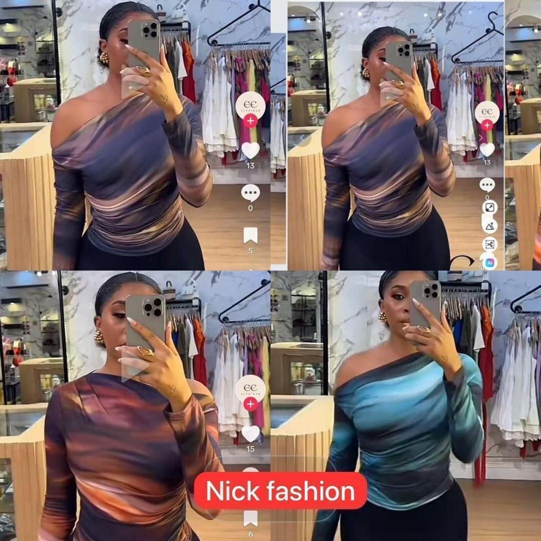 Top asymétrique dégradé élégant