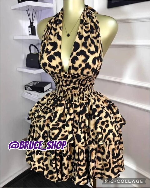 Robe Léopard Évasée Femme