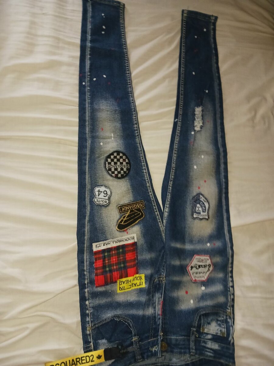 Jeans Patchwork Pour Hommes