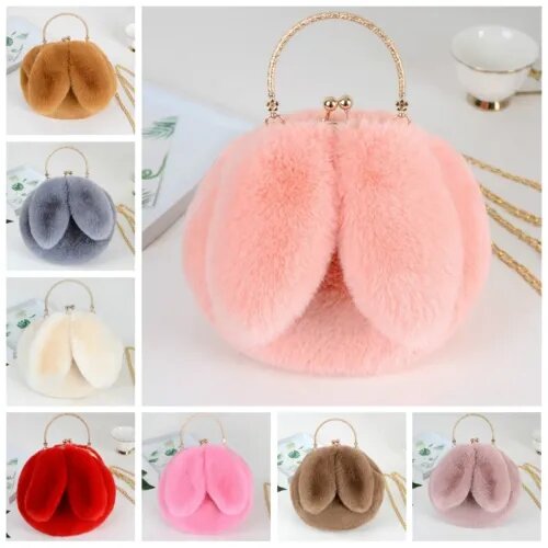 Fluffy Bunny Ear-shaped Bag