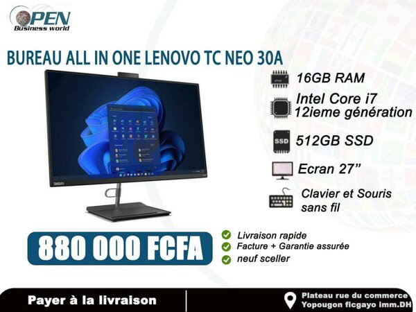 Bureau lenovo all in one Core i7