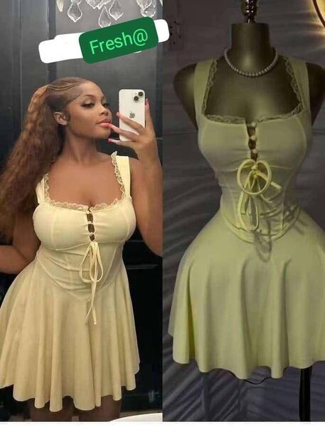 Robe évasée jaune élégante