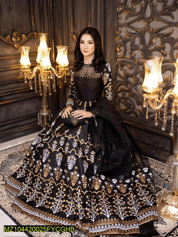 3 PCs Women's stitched Katan Silak Digital Print Suit