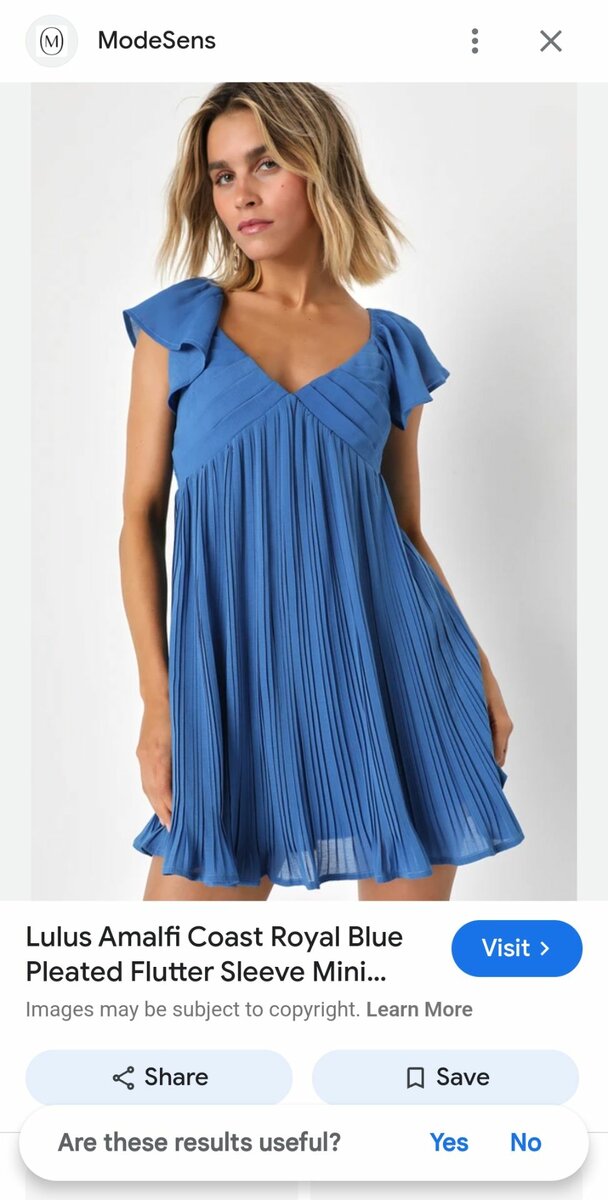 Lulus Women's Amalfi Coast Pleated Flutter Sleeve Mini Dress