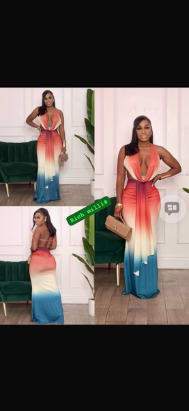 Robe longue dégradée élégante