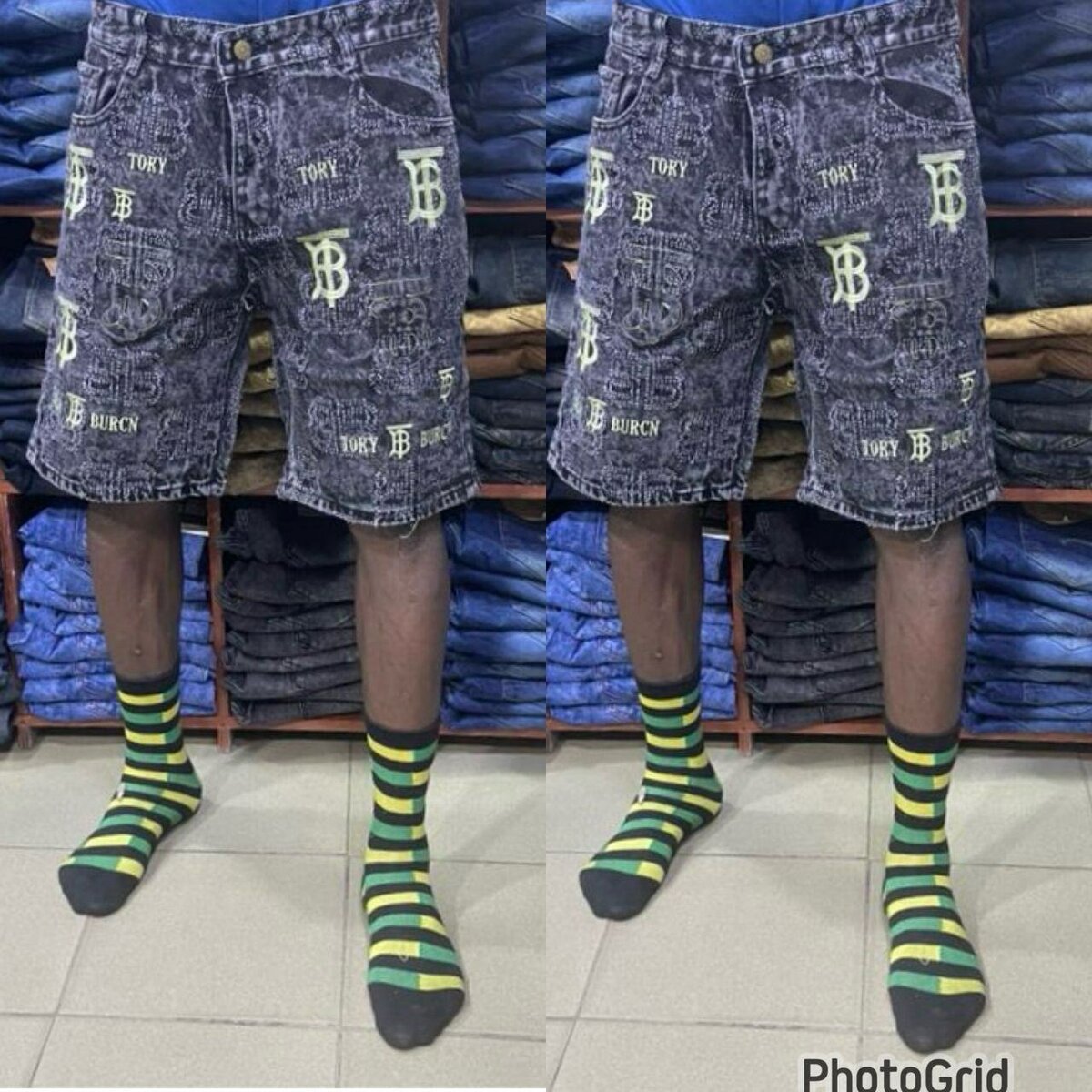 Shorts en denim à imprimé tendance