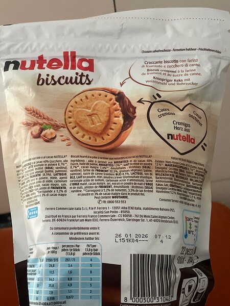 Biscuits croustillants Nutella