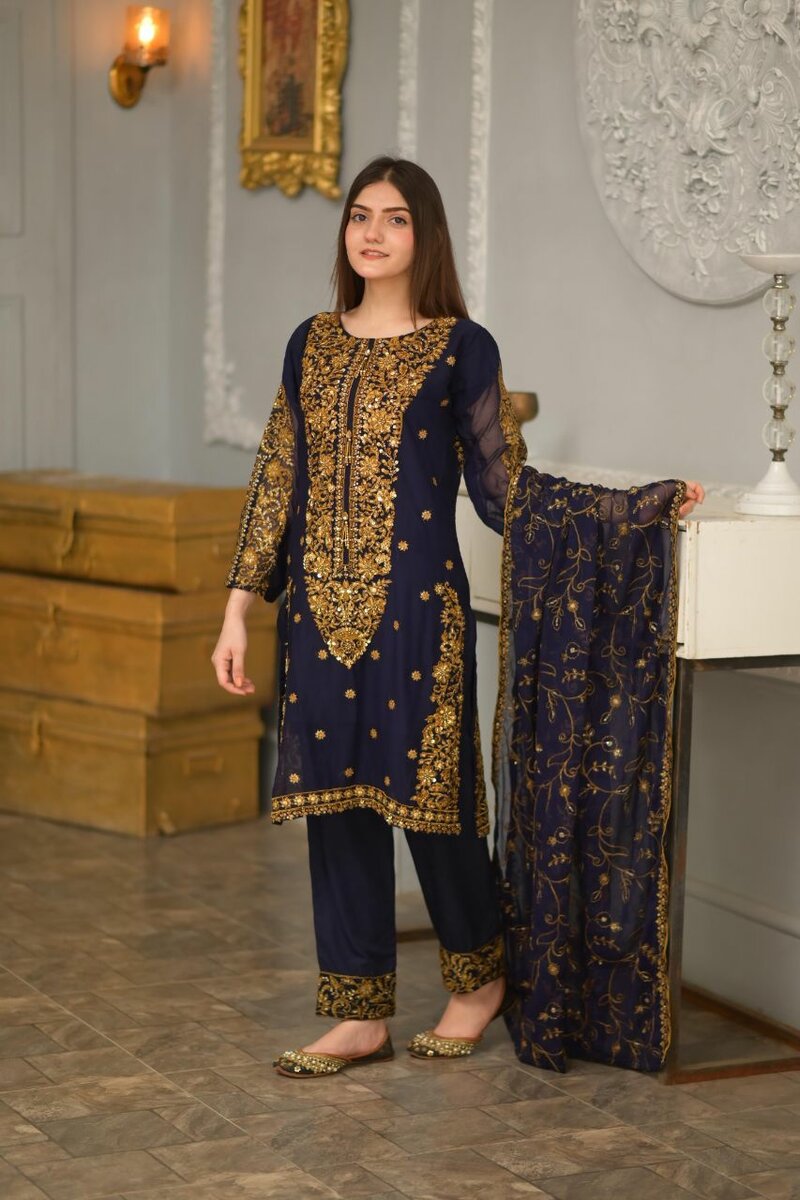 Premium chiffon fabric 3 pc Dc free