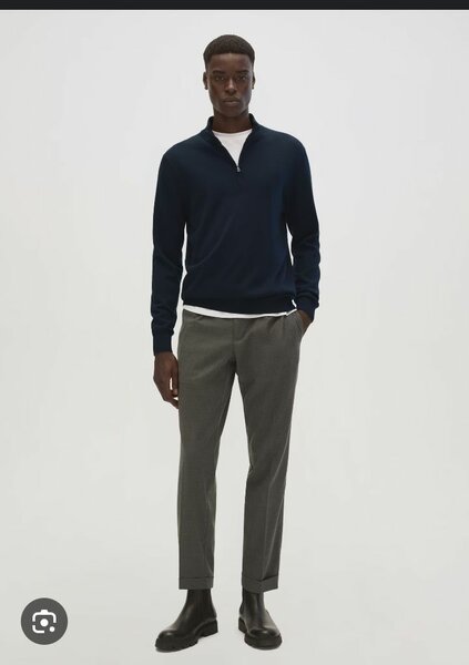 Pull zippé col montant homme