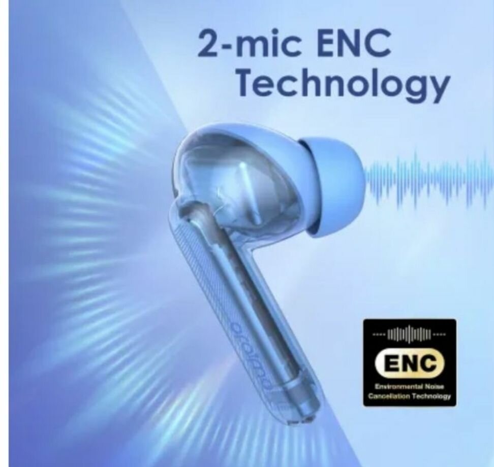 Oraimo Bluetooth Freepods Lite Bleu 40H - Réduction Bruit