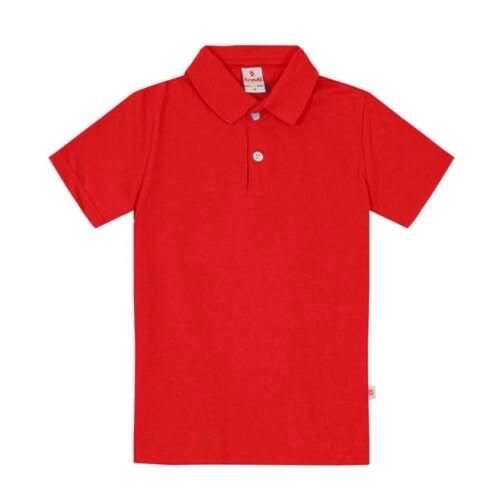 Cotton plain red polo ( lacoste ) for kids