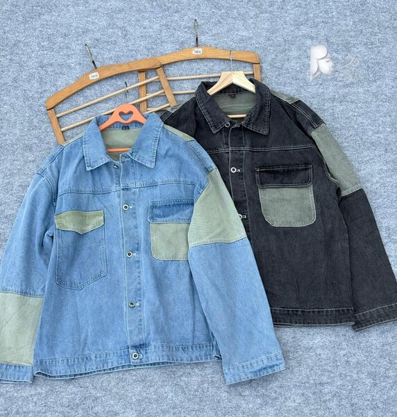 Vestes en jean patchwork tendance