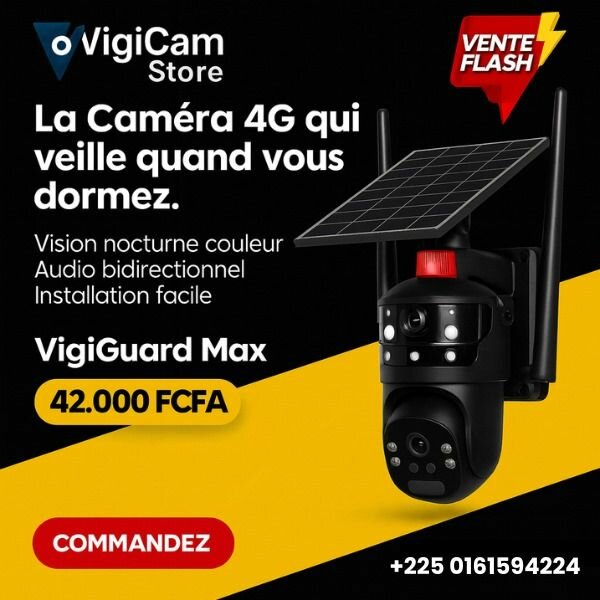 Caméra de sécurité 4G solaire