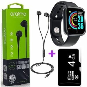 Smart Bracelet Montre Smartwatch Fitness + Écouteur Oraimo + Carte Mémoire 4 Go