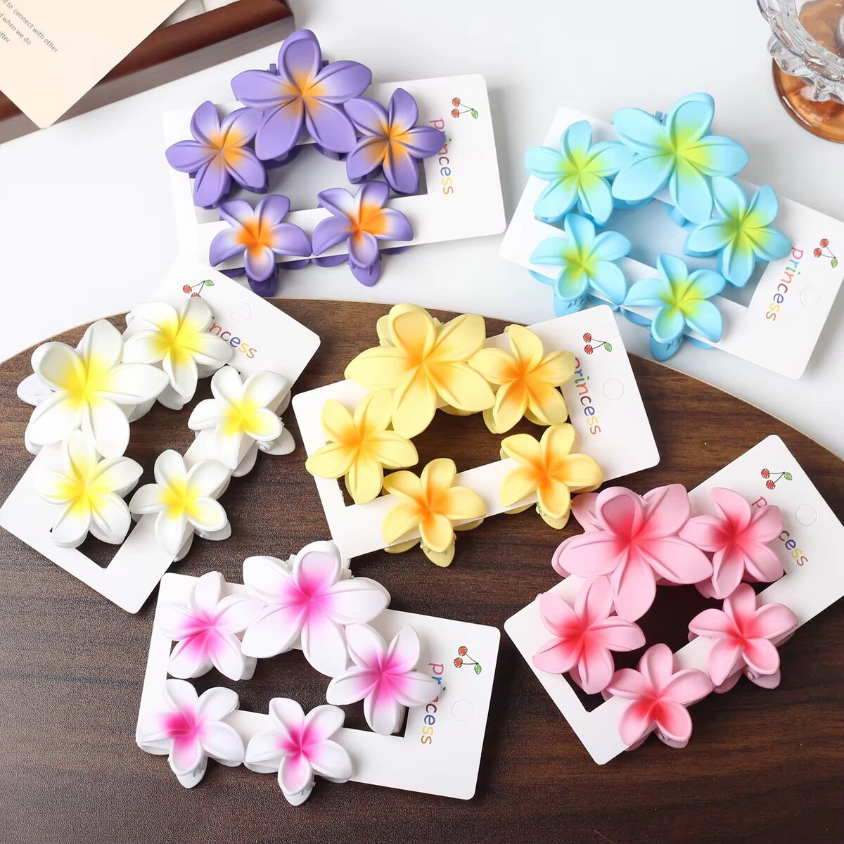 Pinces à cheveux fleurs colorées