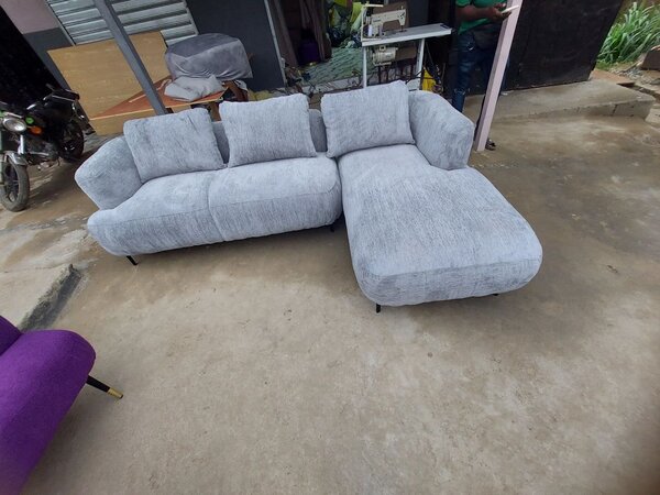 Canapé d'angle moderne gris