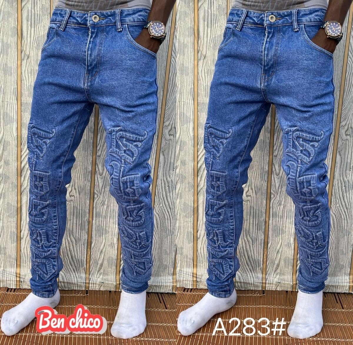 Jeans homme décontracté brodé