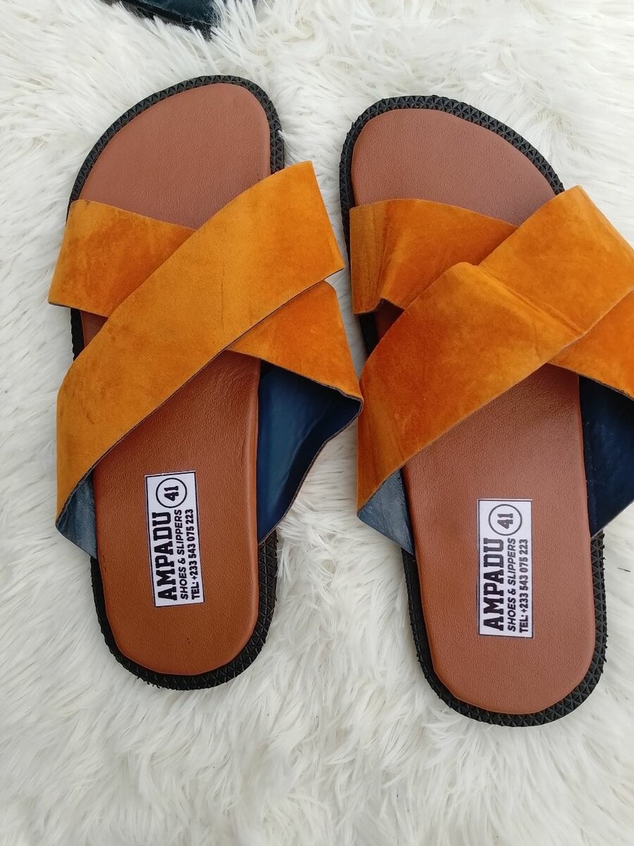 Sandales plates orange