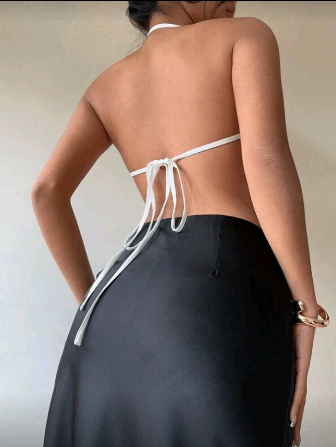 Top dos nu blanc élégant