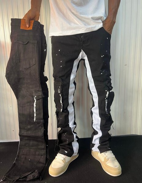 Jeans Bicolores avec Design