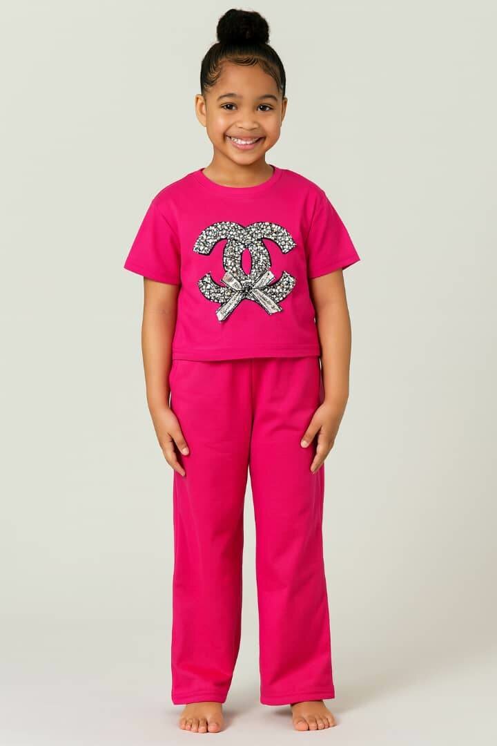 Ensemble Fille Rose Confortable