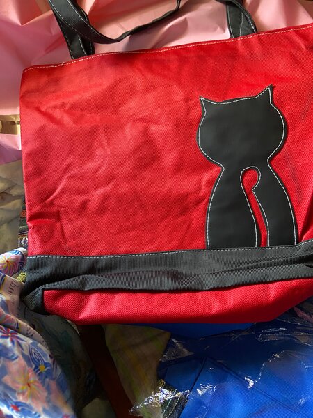 Sac cabas chat rouge