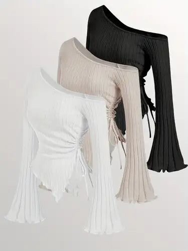 Haut asymétrique côtelé