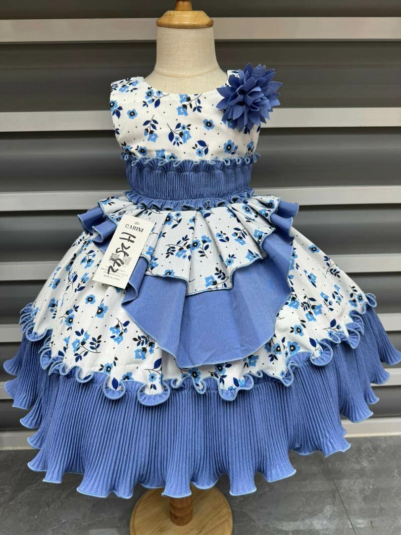 Robe Fille Fleurie à Volants