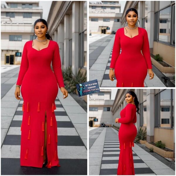 Robe longue rouge élégante