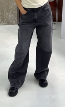 Широкие джинсы от бренда ZARA темно серые