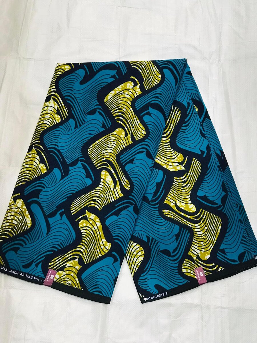 Original Cotton Wax Chitenge Fabric with 6 Yard Print 