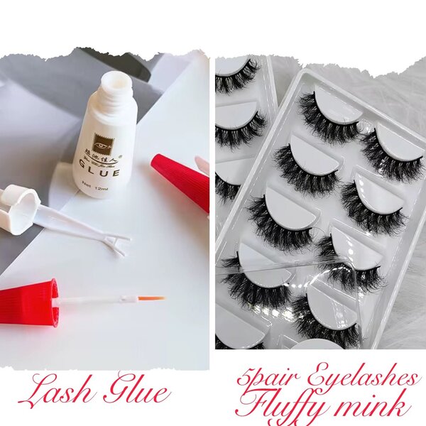 Mink Eyelash Set with Glue