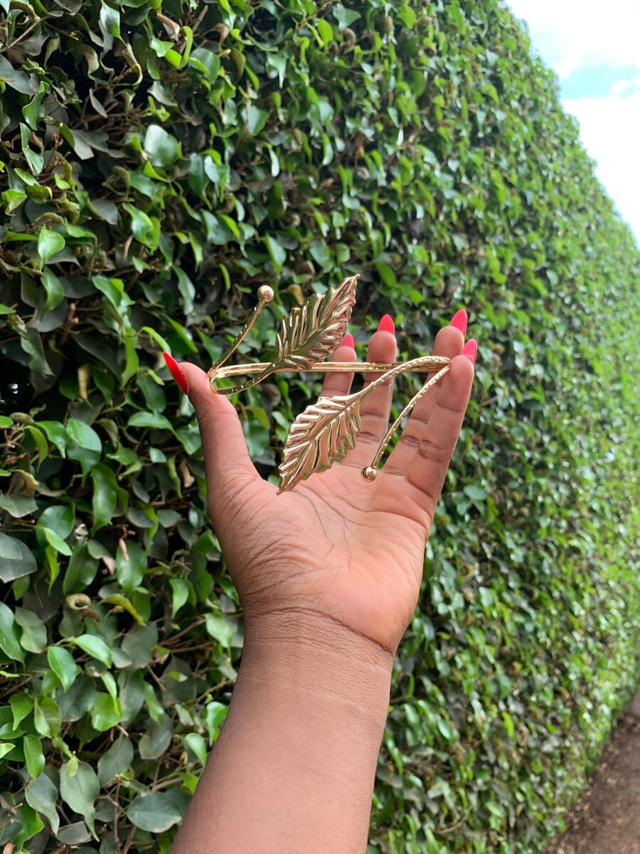 Bracelet manchette fleur doré