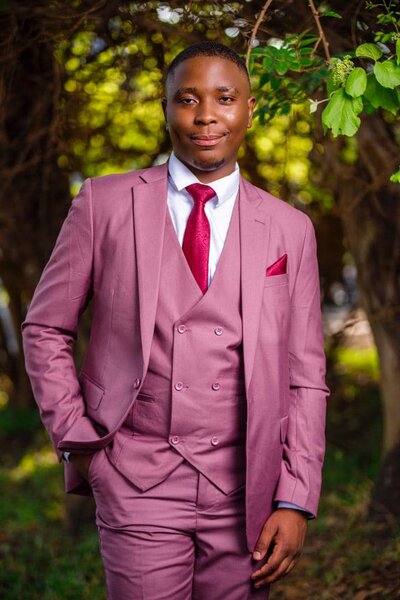 Men's pink suit