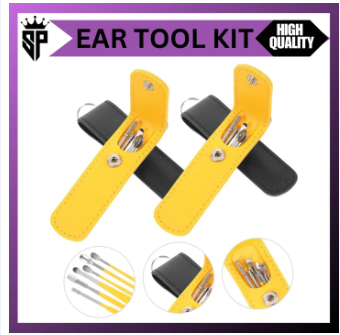 SP Dealz 6 pcs Ear Wax Removal Kit - Ear Q Tip Pick Curette Cleaning Reusable Earwax Cleaner Remover Medical Grade Stainless Steel Tool