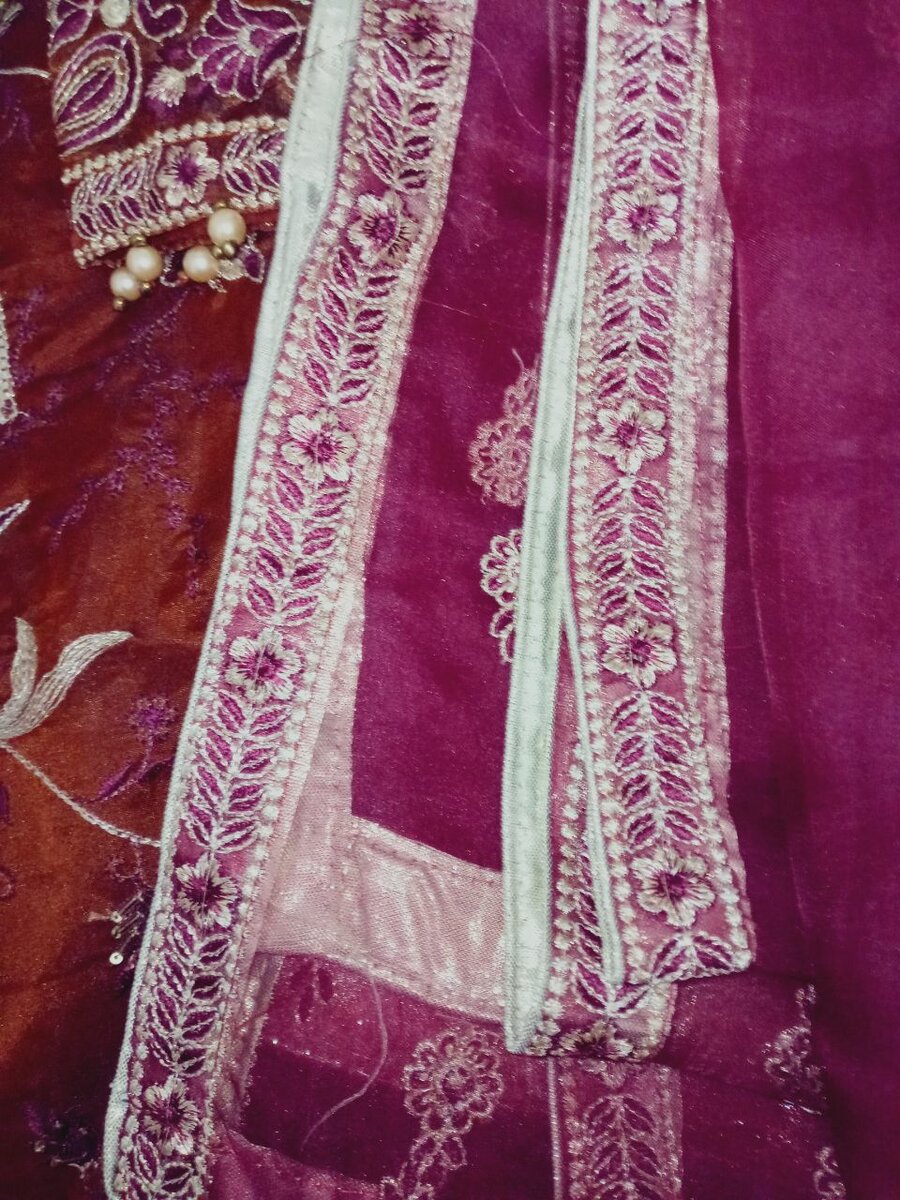 Maroon Embroidered dress