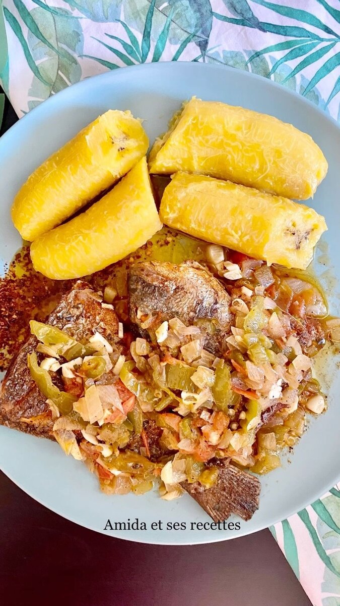 Igname et banane boullie