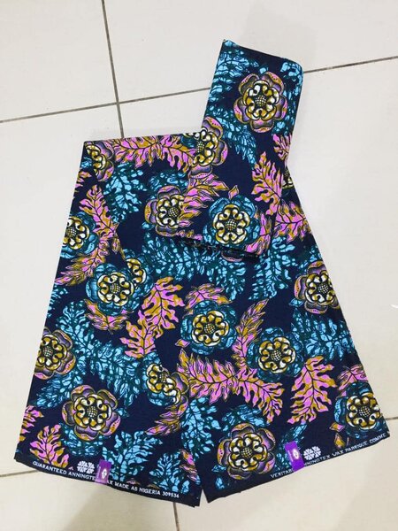 Original Cotton Wax Chitenge Fabric with 6 Yard Print 