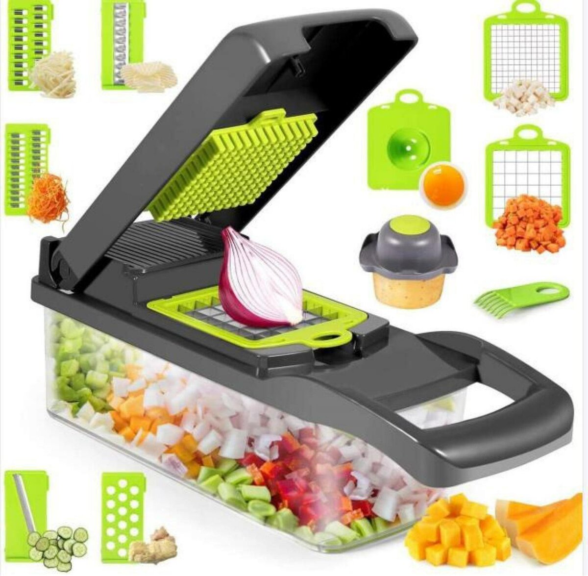 14pcs Kitchen Vegetable Cutter, Salad, Vegetable,chopper, sl