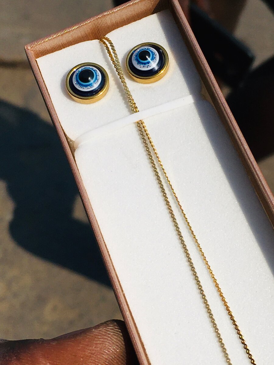 Evil Eye  necklace and earrings