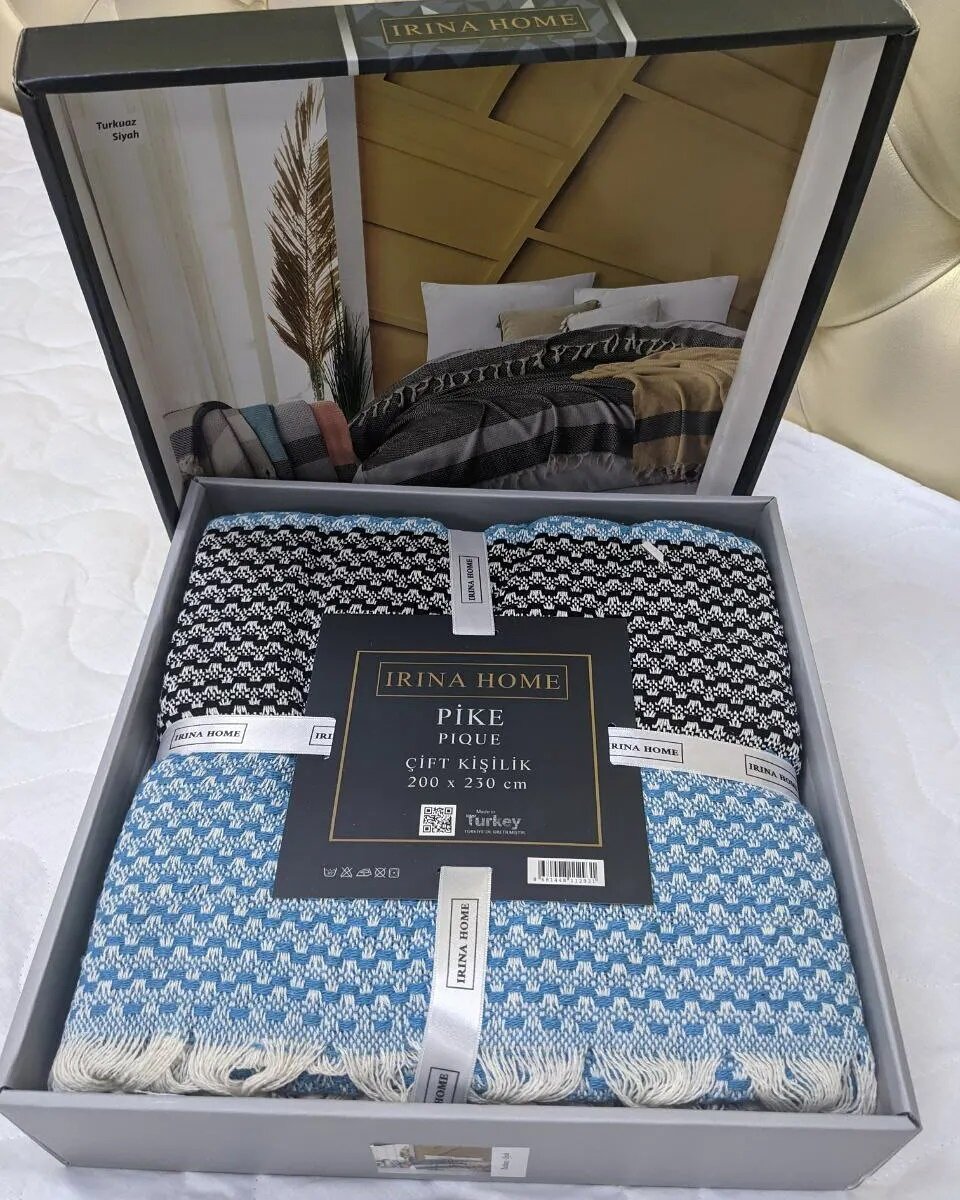 Хлопковые пледы пике с кисточками