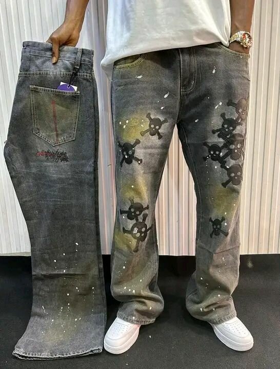 Jeans décontractés délavés pour hommes