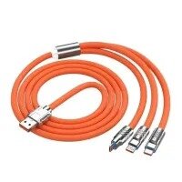 3 in 1 120W 6A Fast Charging Type C Cable Micro USB for iPhone Charging Cable for Samsung Huawei Xiaomi Phone Charger USB Cable