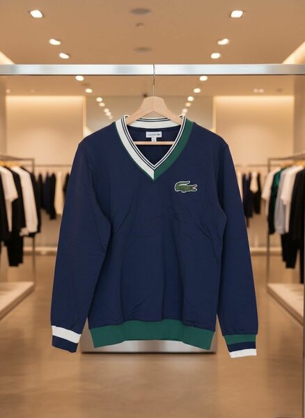 Pull col V classique homme