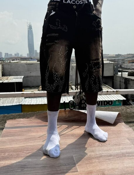 Shorts en jean design urbain