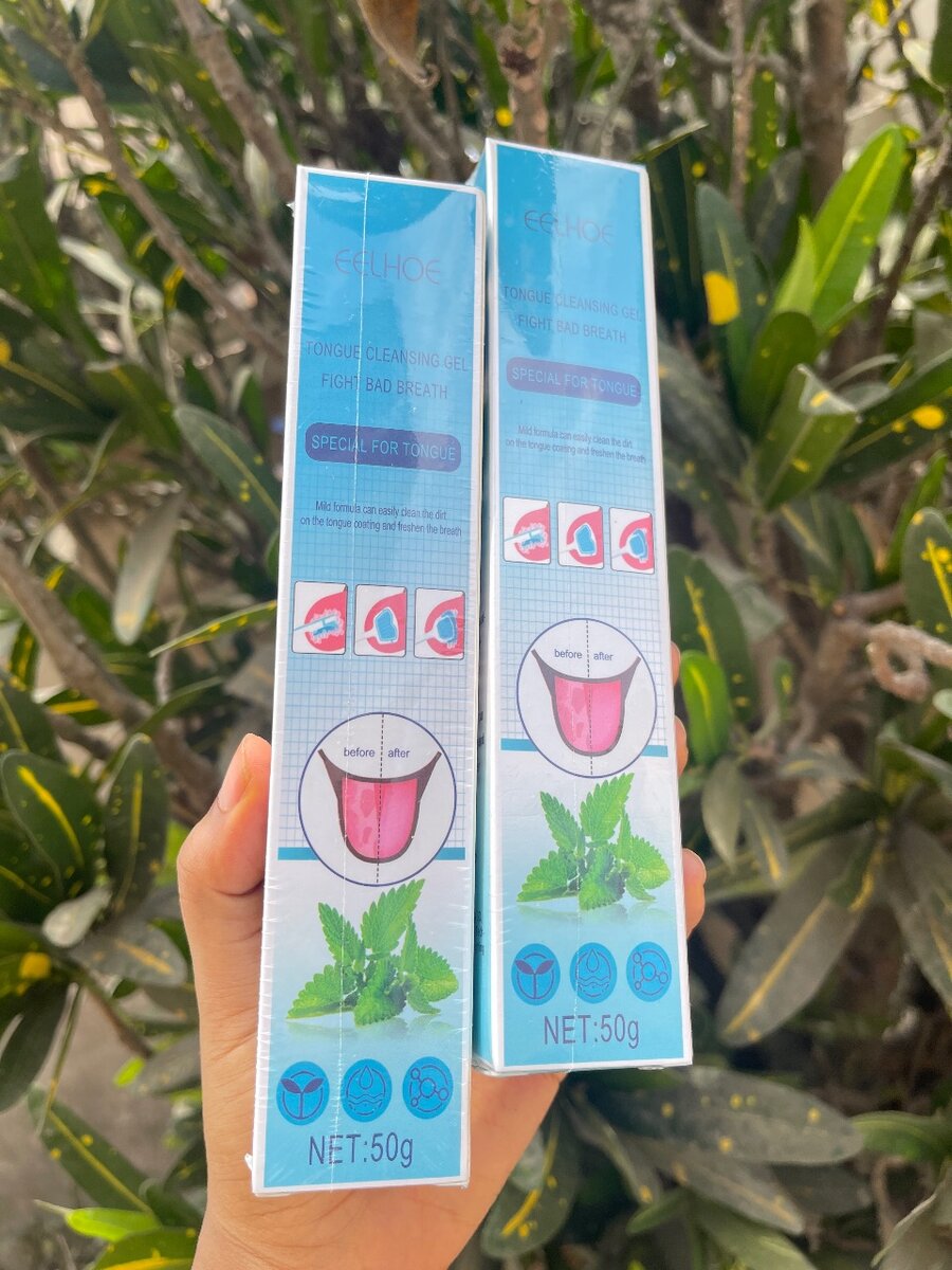 TONGUE CLEANING GEL AND TONGUE SCRAPER