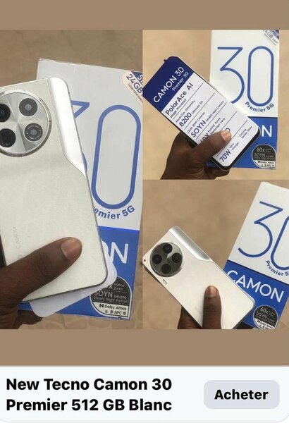 Tecno Camon 30 Premier 512GB Blanc