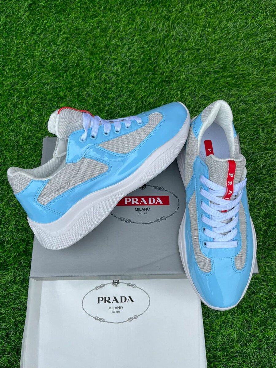 Baskets Prada Milano Bleu Homme